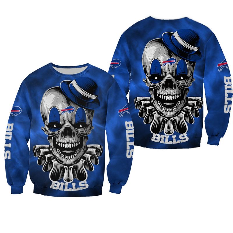 Buffalo Bills Halloween Skull Clown Sweatshirt