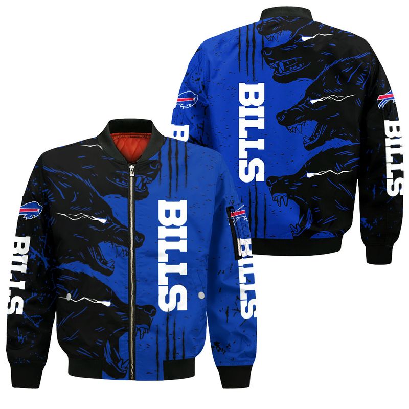 Buffalo Bills Halloween Wolf All Over Print Bomber Jacket