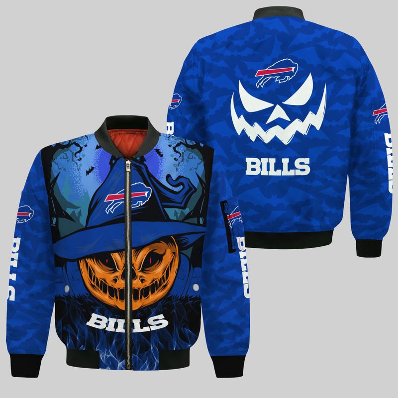 Buffalo Bills Haunted Pumpkin Bomber Jacket