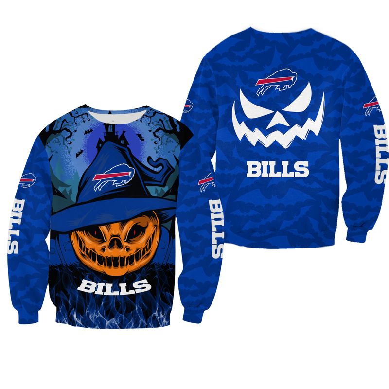 Buffalo Bills Haunted Pumpkin Sweatshirt