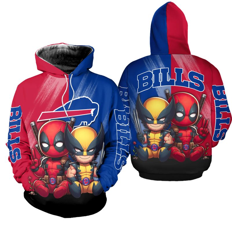 Buffalo Bills Deadpool & Wolverines Cute Hoodie