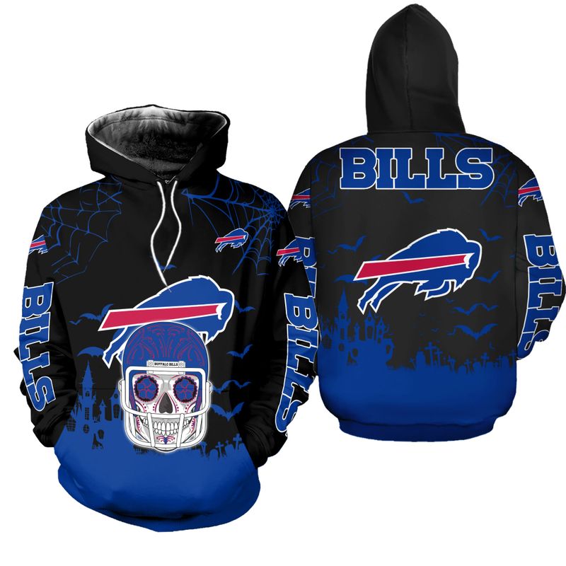 Buffalo Bills Helmet Skull Halloween Hoodie