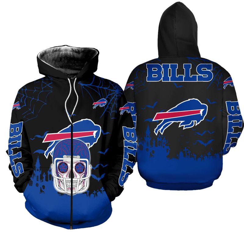 Buffalo Bills Helmet Skull Halloween Hoodie