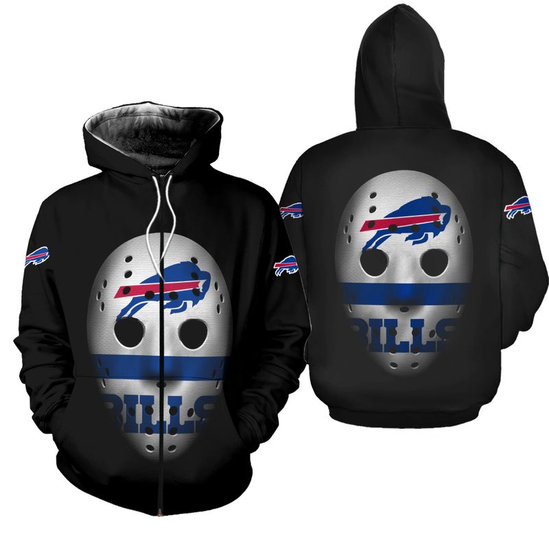 Buffalo Bills Horror Mask All Over Print Zip Hoodie