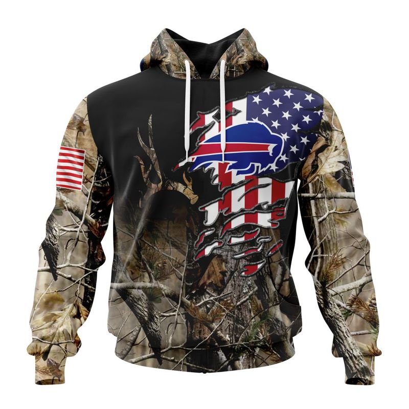 Buffalo Bills Hunting Camo Patriotic Hoodie