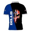 Buffalo Bills In Punisher Skull Polo Shirt back
