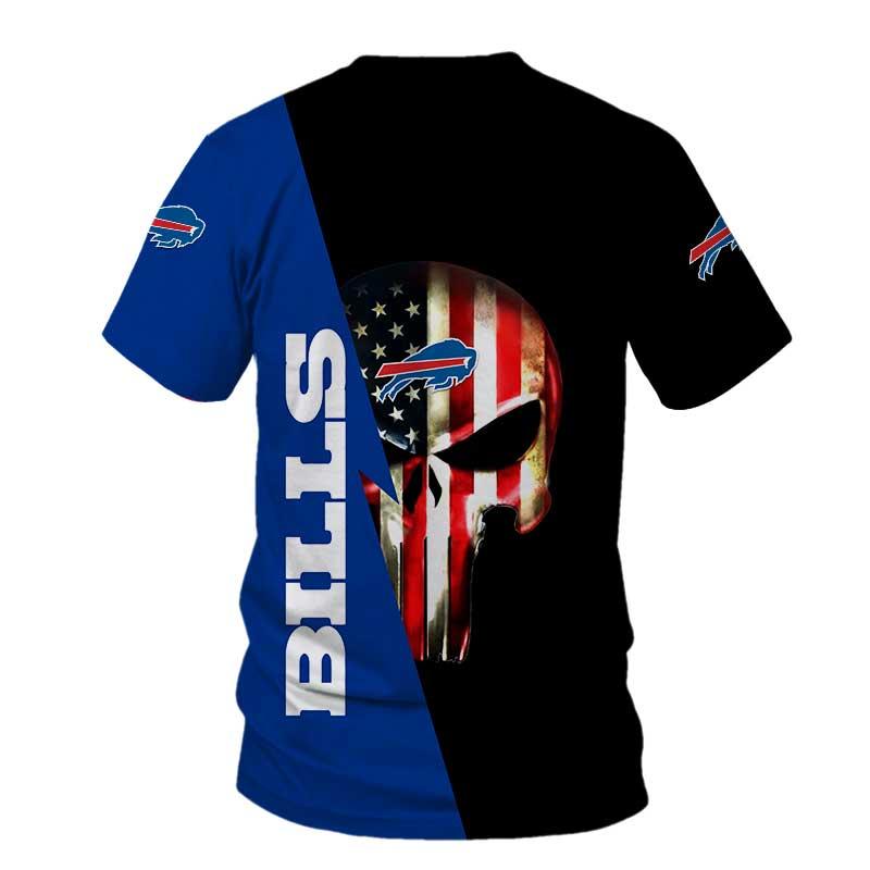Buffalo Bills In Punisher Skull Shirt back
