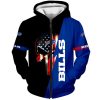 Buffalo Bills In Punisher Skull Zip Hoodie front