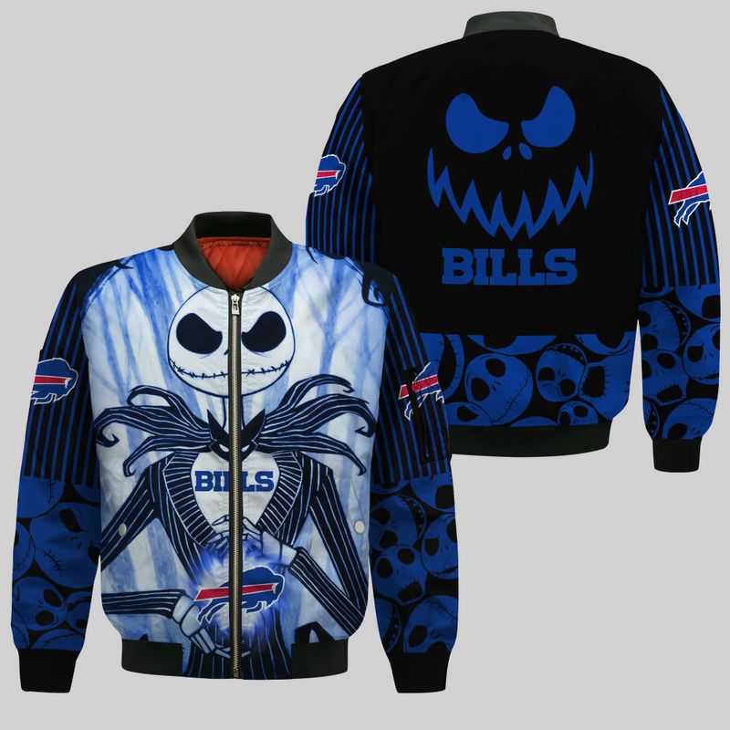 Buffalo Bills Jack Skellington Halloween Bomber Jacket