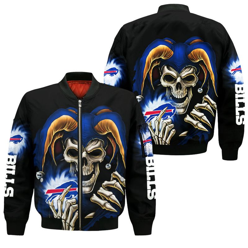 Buffalo Bills Jester Skull All Over Print Bomber Jacket