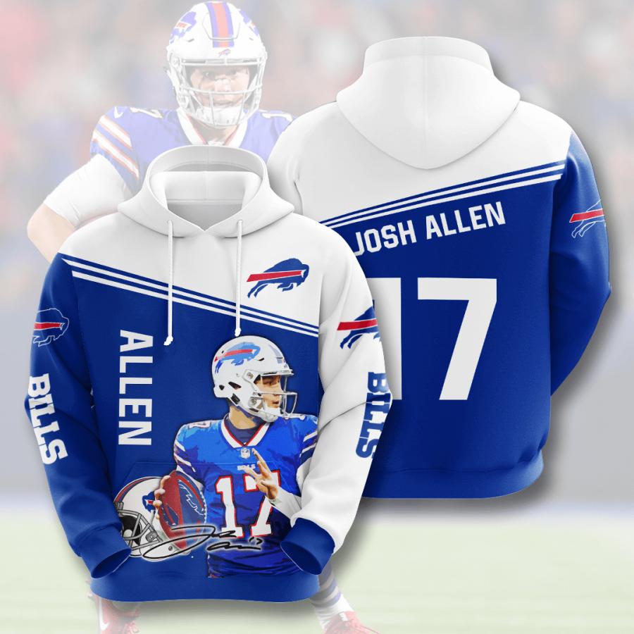Buffalo Bills Josh Allen 17 Action Hoodie