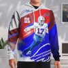 Buffalo Bills Josh Allen 17 Firestorm Hoodie mockup fron men