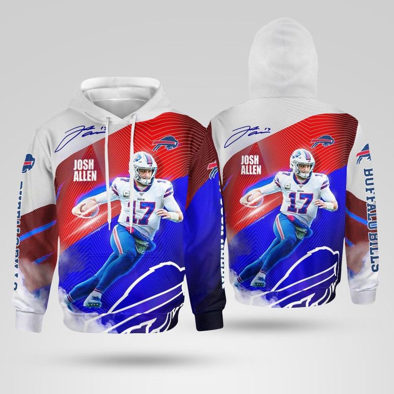 Buffalo Bills Josh Allen 17 Firestorm Hoodie