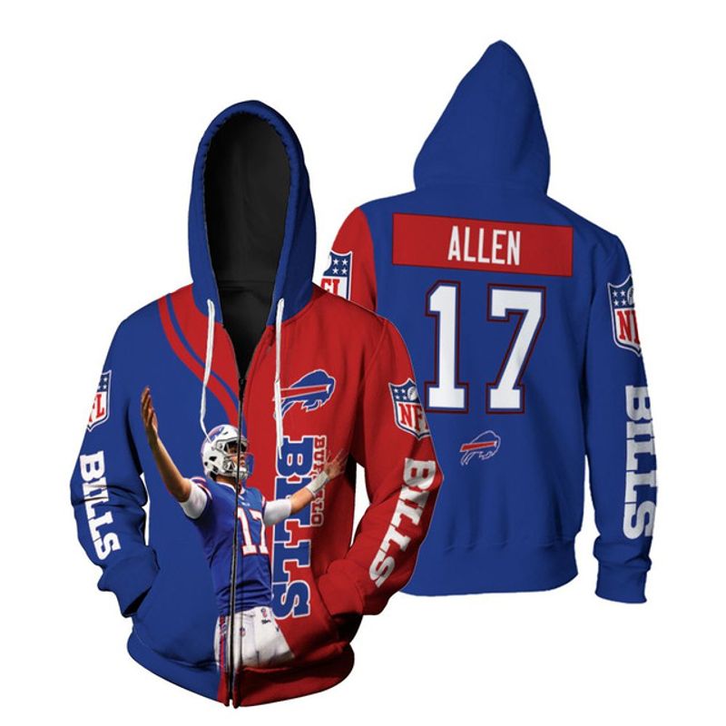 Buffalo Bills Josh Allen MVP Pullover Zip Hoodie