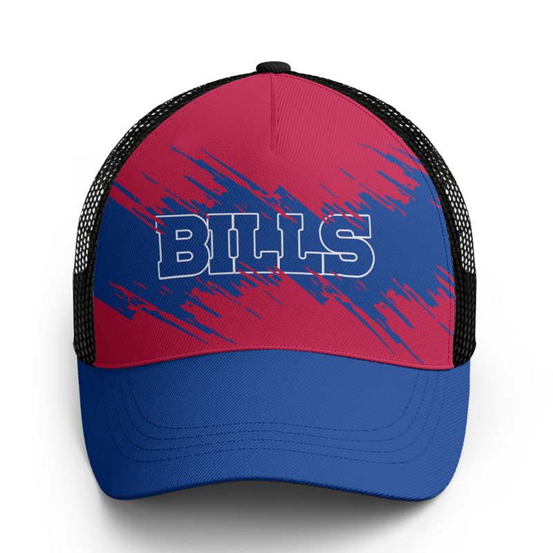 Buffalo Bills Mesh Back Cap Scratch Paint Color Pattern Baseball Cap