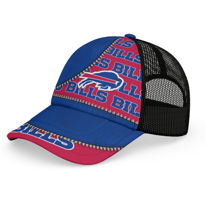 Buffalo Bills Mesh Back Cap Zip Unlock Pattern Baseball Cap right side