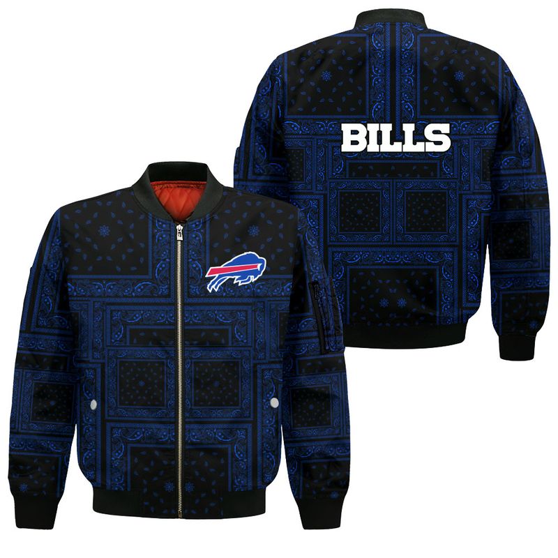 Buffalo Bills Midnight Paisley All Over Print Bomber Jacket
