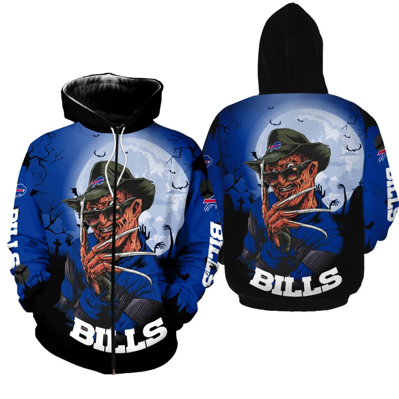 Buffalo Bills Nightmare Freddy Zip Hoodie