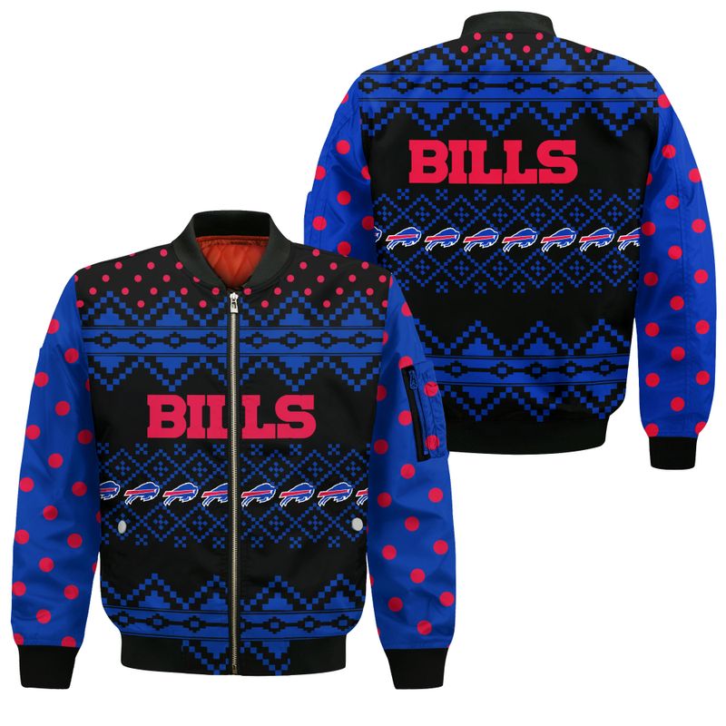 Buffalo Bills Nordic Winter Ugly Sweater Bomber Jacket