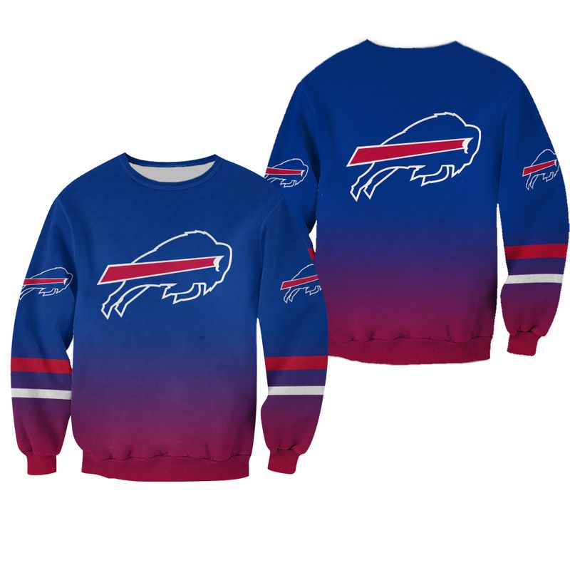 Buffalo Bills Ombre Pattern All Over Print Sweatshirt