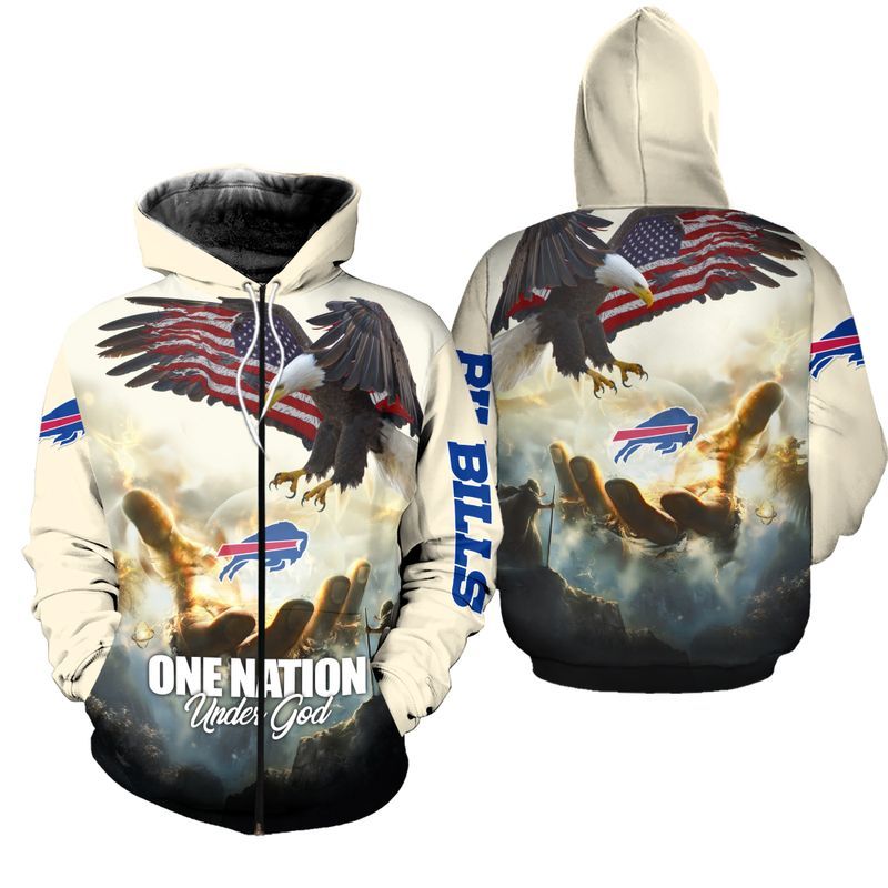 Buffalo Bills One Nation Eagle All Over Print Zip Hoodie