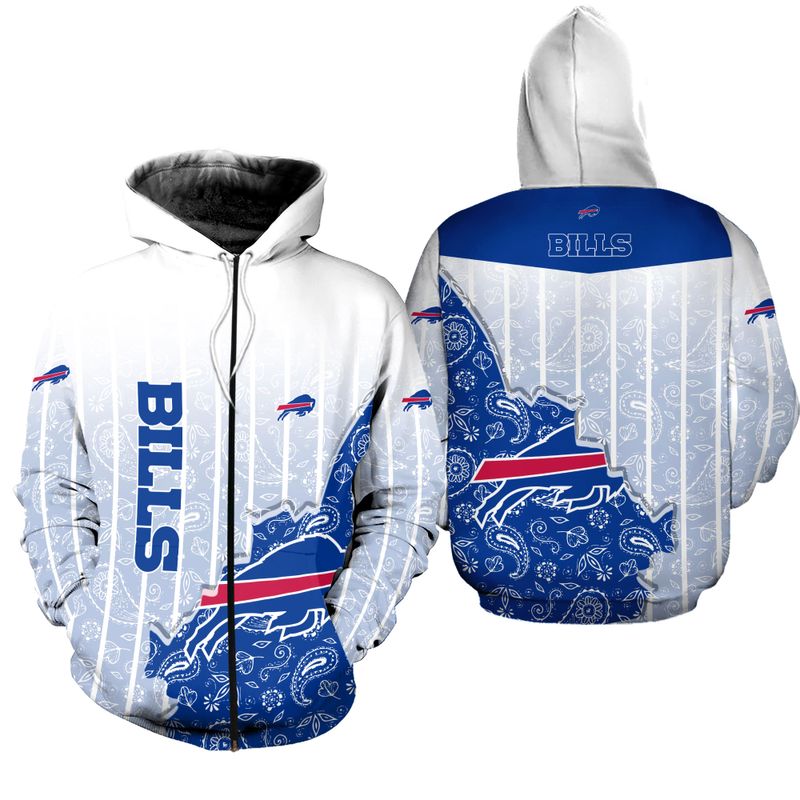 Buffalo Bills Paisley State Pride Zip Hoodie