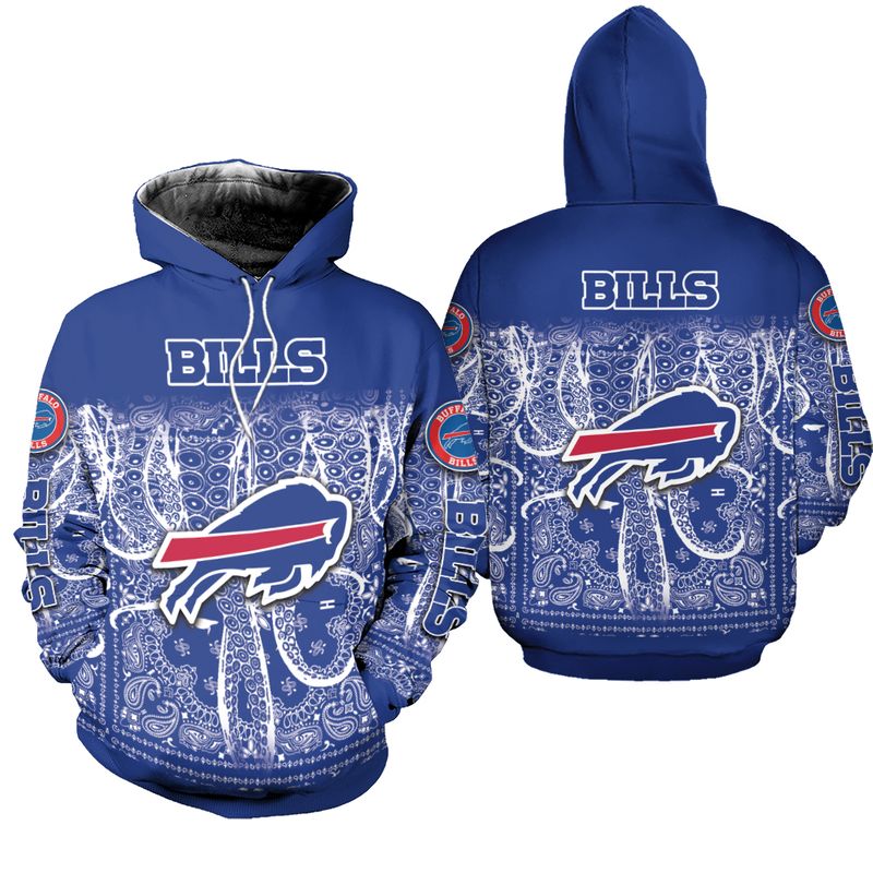 Buffalo Bills Paisley Wave All Over Print Hoodie