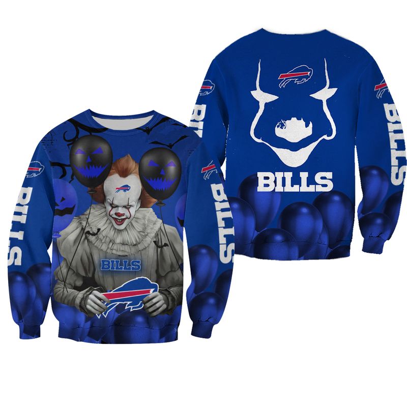Buffalo Bills Pennywise the Dancing Clown IT Hallowen Sweatshirt
