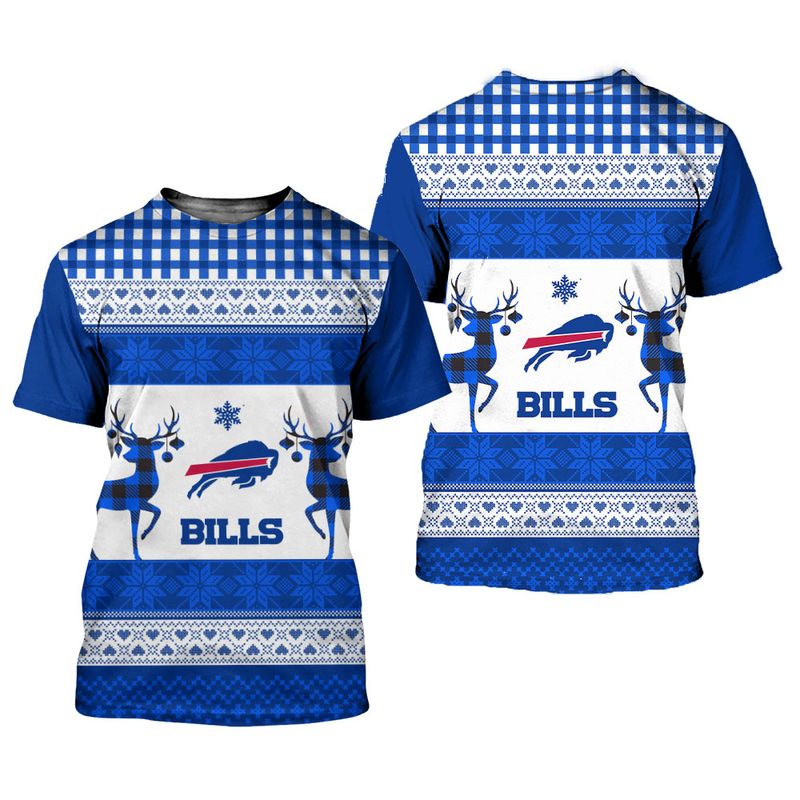Buffalo Bills Plaid Reindeer Christmas Shirt