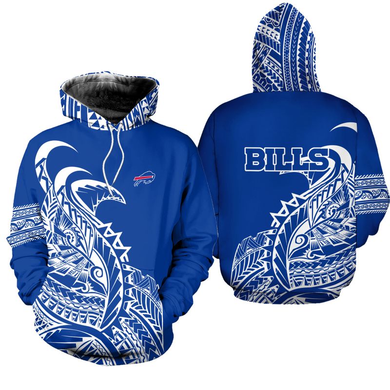 Buffalo Bills Polynesian Tribal All Over Print Hoodie