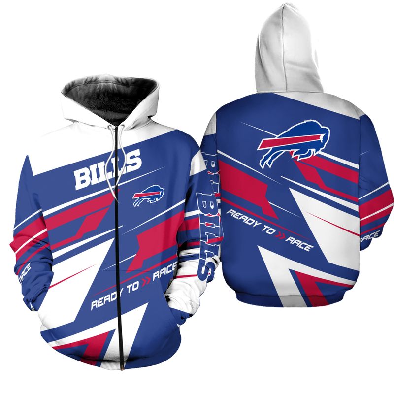 Buffalo Bills Ready To Race All Over Print Zip Hoodie