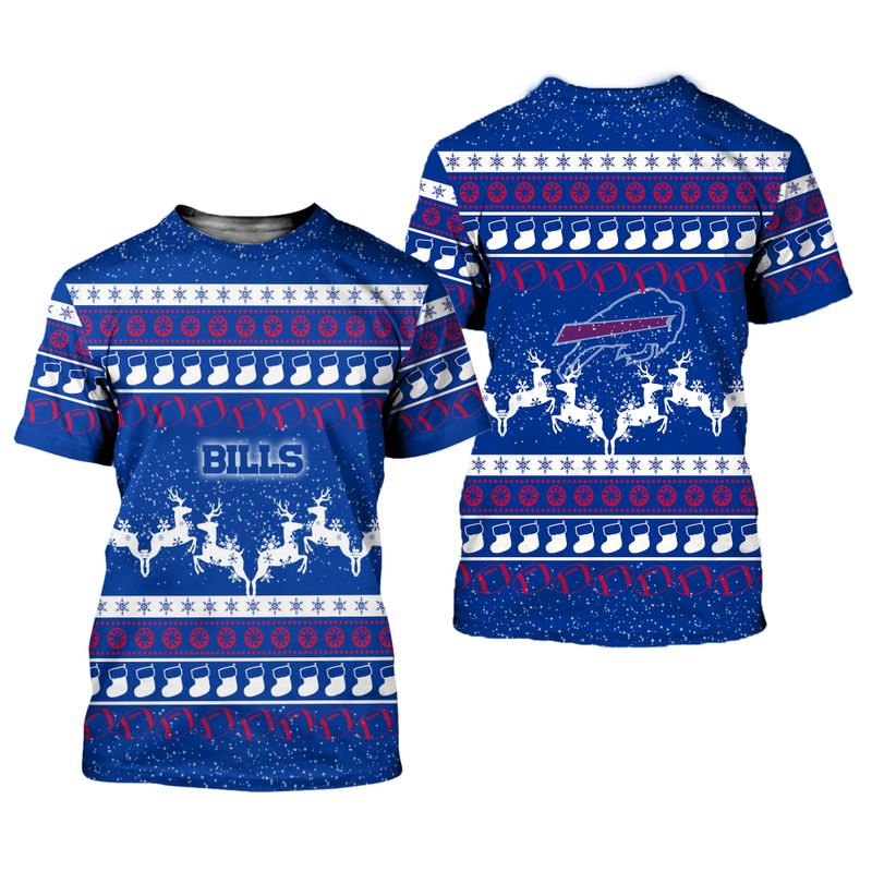 Buffalo Bills Reindeer Snowfall Christmas Shirt
