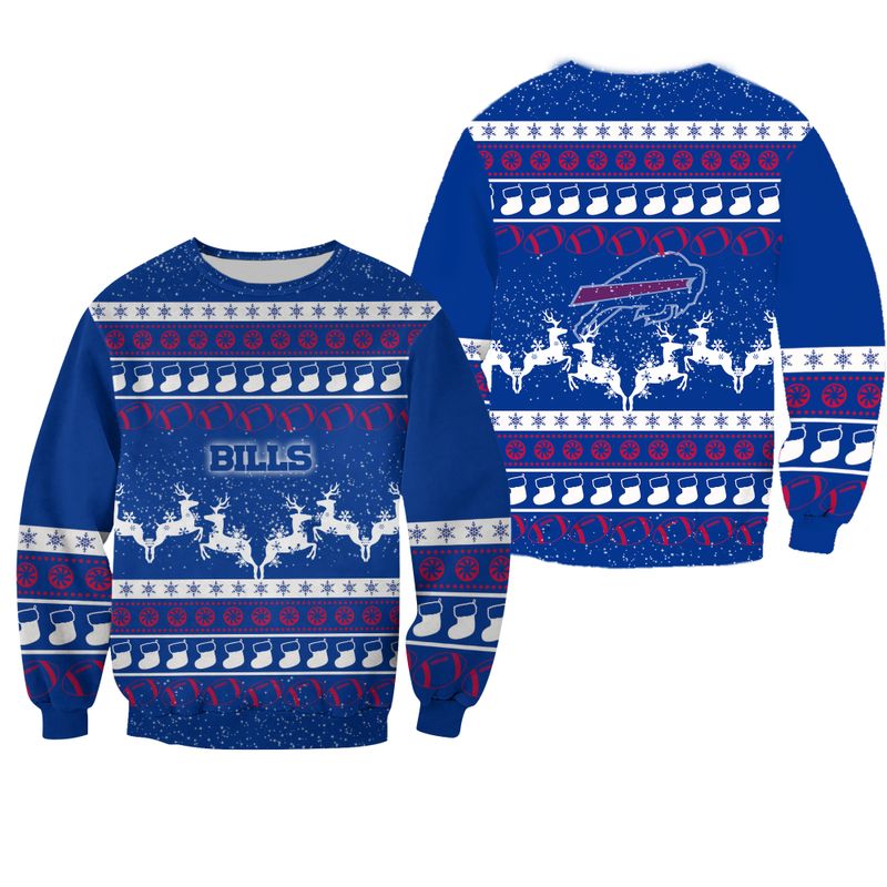 Buffalo Bills Reindeer Snowfall Christmas Sweatshirt