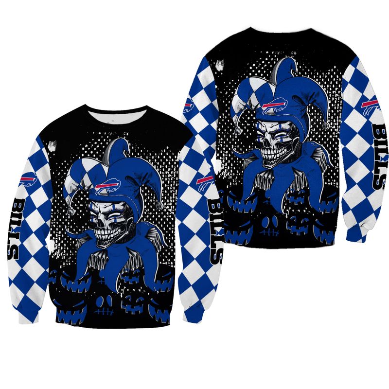 Buffalo Bills Sinister Jester All Over Print Sweatshirt