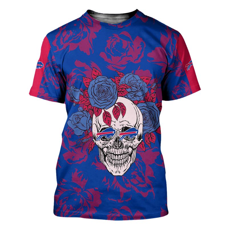 Buffalo Bills Skull And Rose Pattern Shirt front