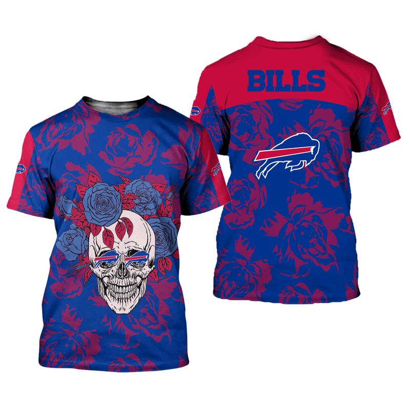 Buffalo Bills Skull And Rose Pattern Shirt