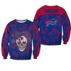Buffalo Bills Skull And Rose Pattern Sweatshirt