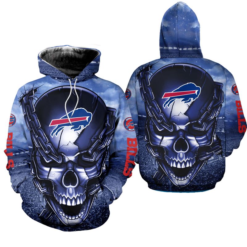 Buffalo Bills Skull Chains All Over Print Hoodie