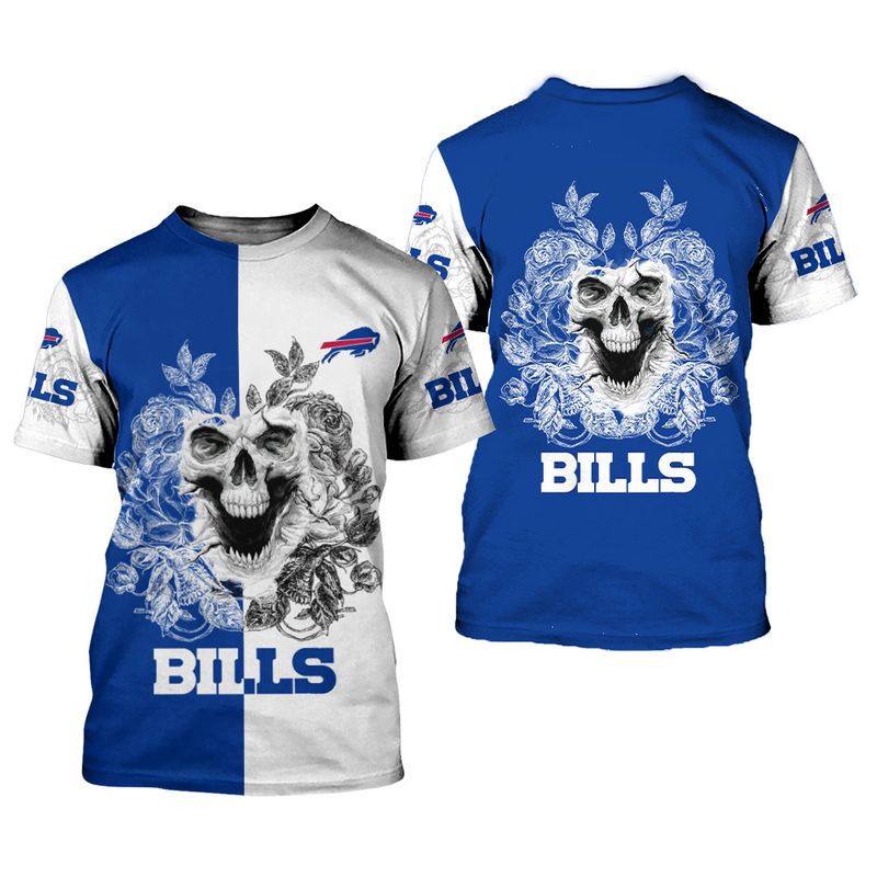Buffalo Bills Skull Floral Gothic All Over Print Shirt
