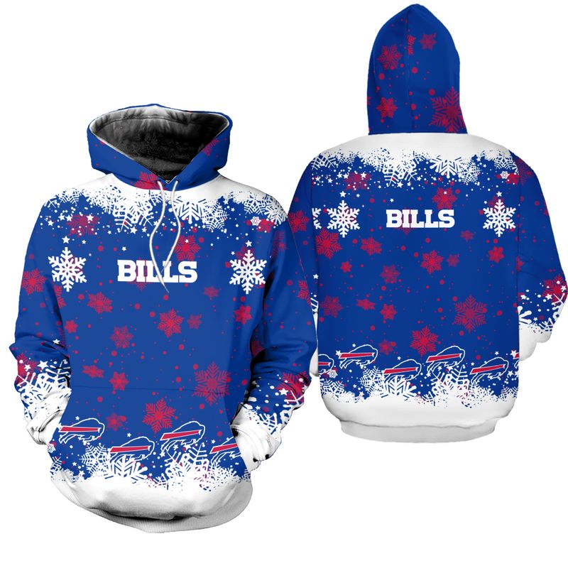 Buffalo Bills Snowflake Blizzard Christmas Hoodie