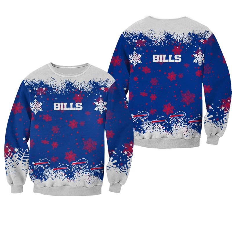 Buffalo Bills Snowflake Blizzard Christmas Sweatshirt
