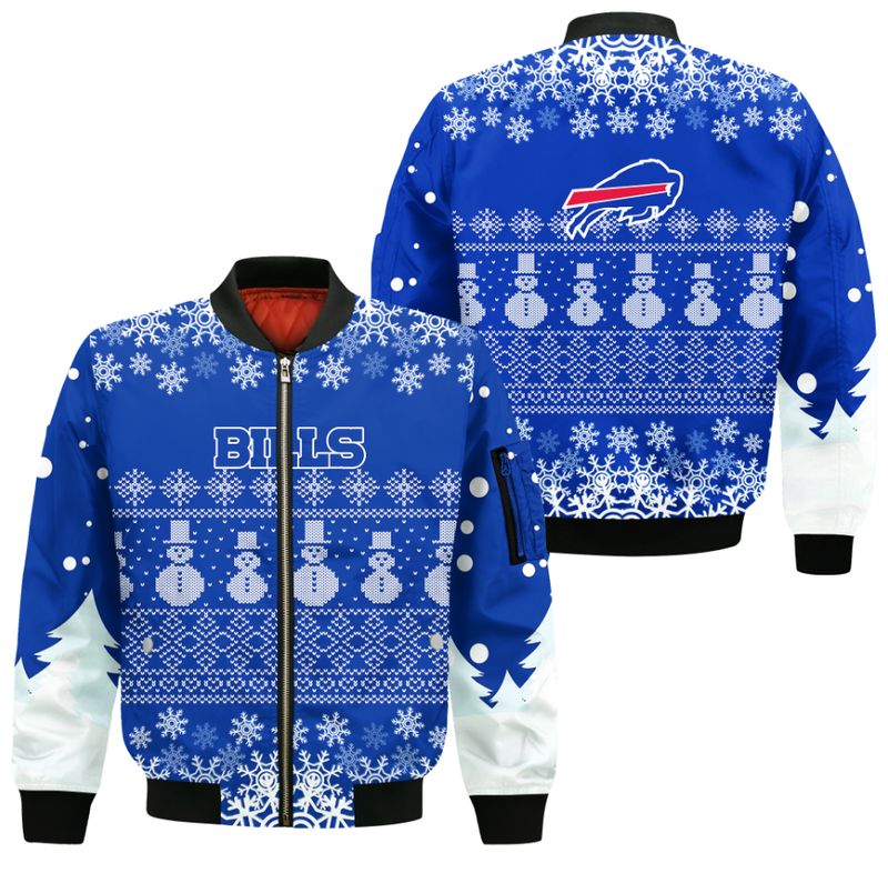 Buffalo Bills Snowman Frost Holiday Bomber Jacket