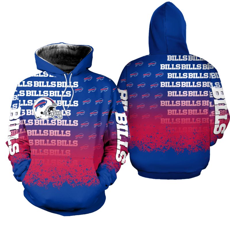 Buffalo Bills Splatter Pattern All Over Print Hoodie
