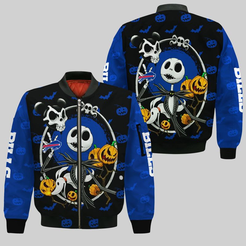 Buffalo Bills Spooky Pumpkins Halloween Bomber Jacket