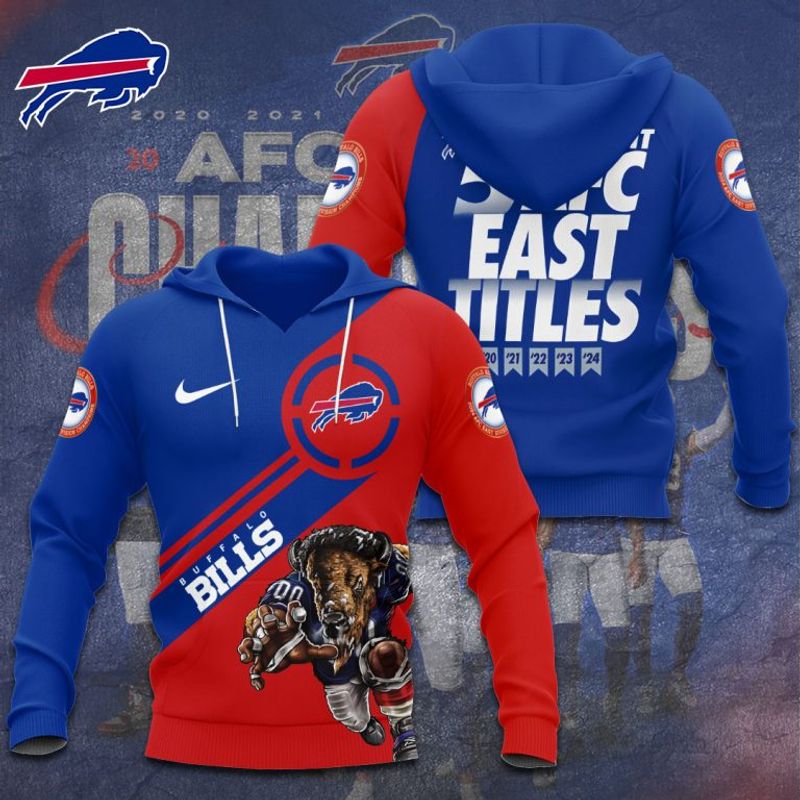Buffalo Bills Straight 5 AFC East Division Champions Hoodie