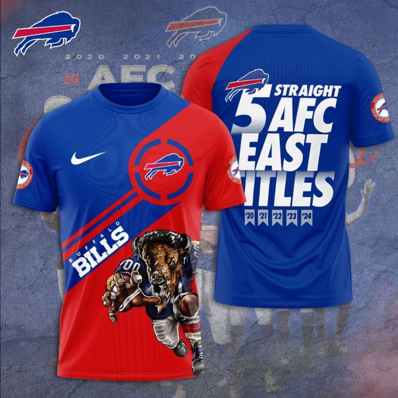 Buffalo Bills Straight 5 AFC East Division Champions Shirt