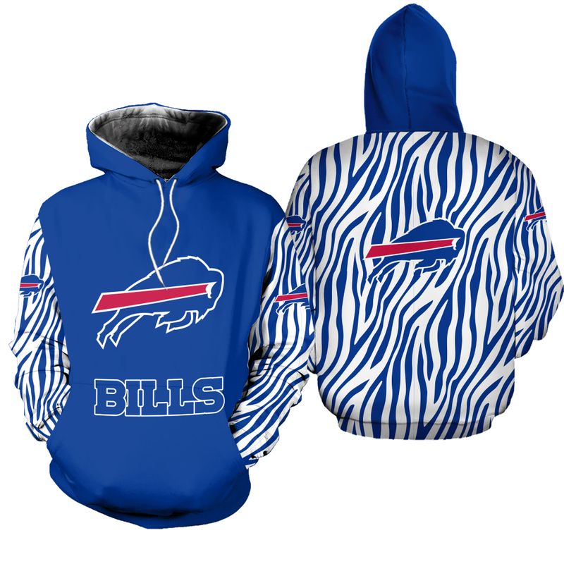 Buffalo Bills Stripe Pattern All Over Print Hoodie