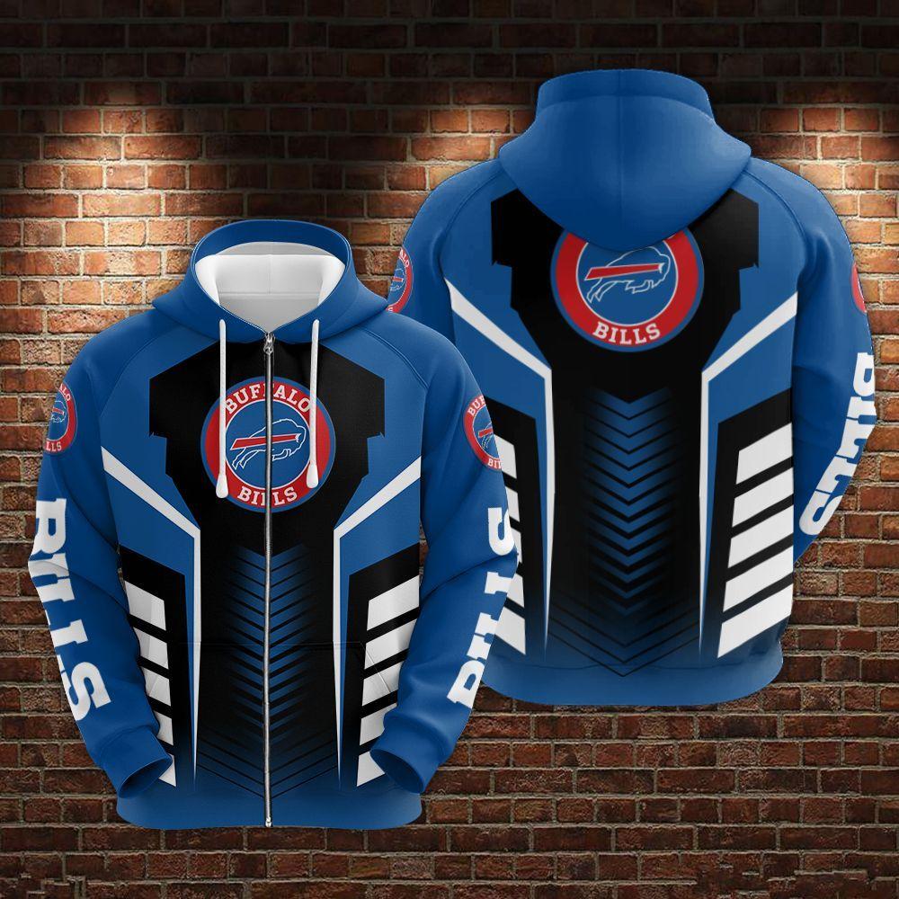 Buffalo Bills Tech Warrior All Over Print Zip Hoodie