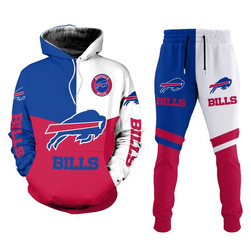Buffalo Bills Tri-Color Pride All Over Print Hoodie And Joggers
