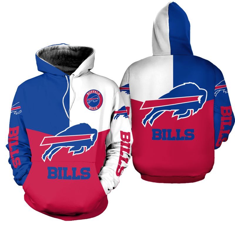 Buffalo Bills Tri-Color Pride All Over Print Hoodie